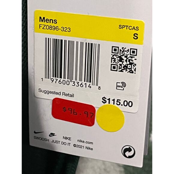 Nike Sherpa Men's Winterized Half-Zip green white plaid pattern pull over unisex - Picture 4 of 13